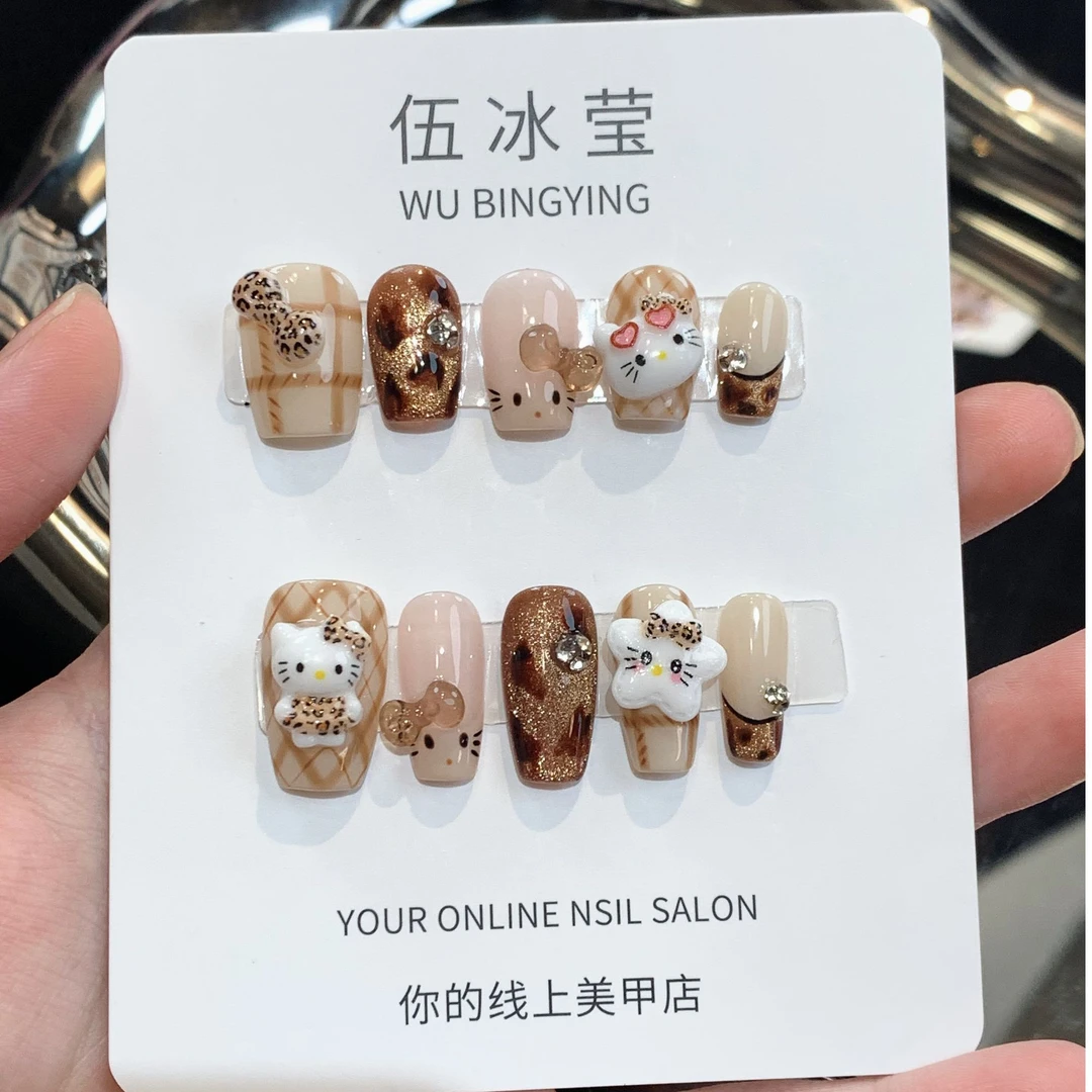 【kiyyt可可 】手工假指甲贴片美显白穿戴甲可拆可卸假指甲贴片孕妇