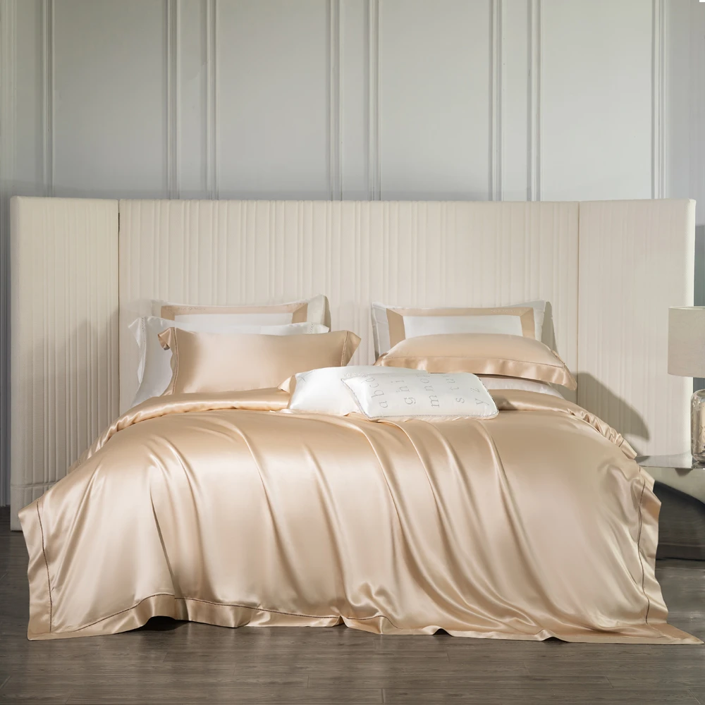 清悠居真丝四件套重磅25姆米被套双面100桑蚕丝丝绸定制床上用品