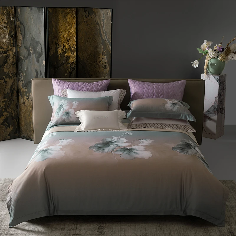 简约纯棉全棉磨毛四件套冬季加厚保暖高端被套床单床笠款床上用品