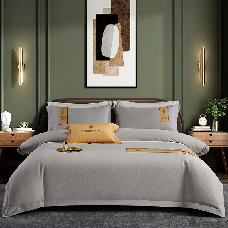 全棉纯棉四件套100支长绒棉床品被套床笠款磨毛床单床上用品秋冬