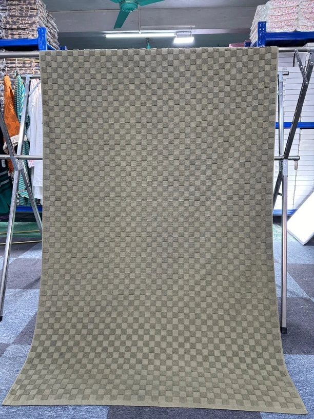 外贸原单凹凸提花咖色全棉透气柔软男女家用包裹超大浴巾