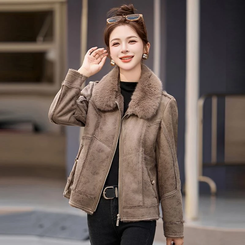小香风加绒加厚翻领外套女新款秋冬今年爆款小个子洋气贵太太上衣