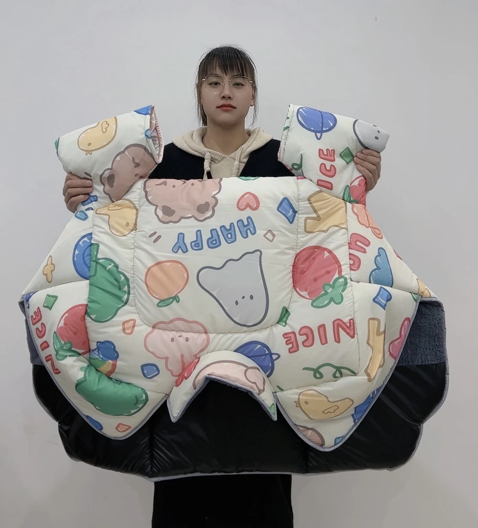 电动车挡风被冬季加绒加厚保暖防风防水防寒护脖护肩款