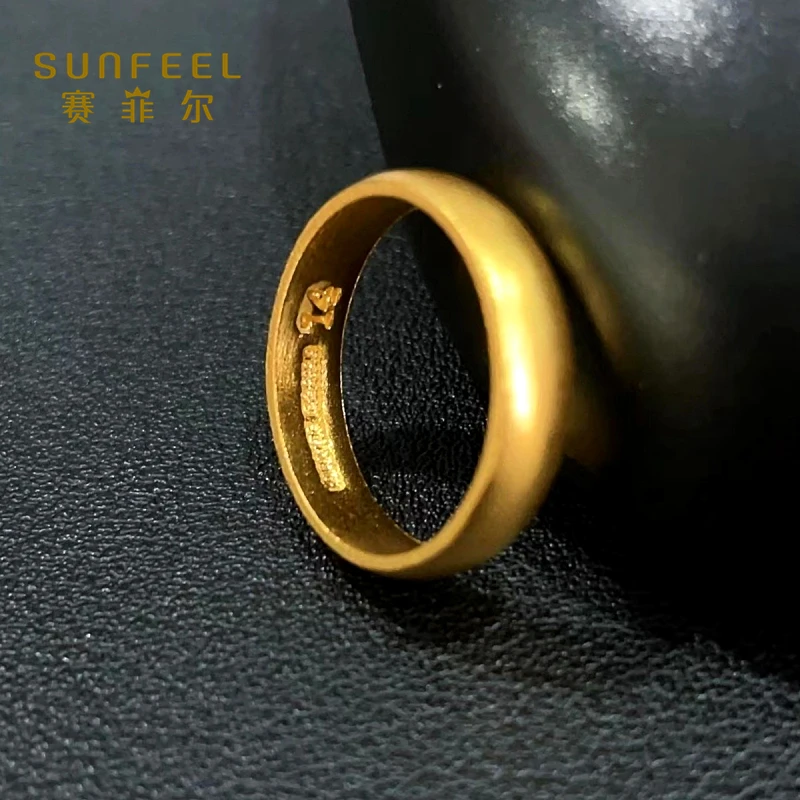【精选好物】赛菲尔万足足金古法金泥鳅素圈黄金戒指送礼JZA00010-1