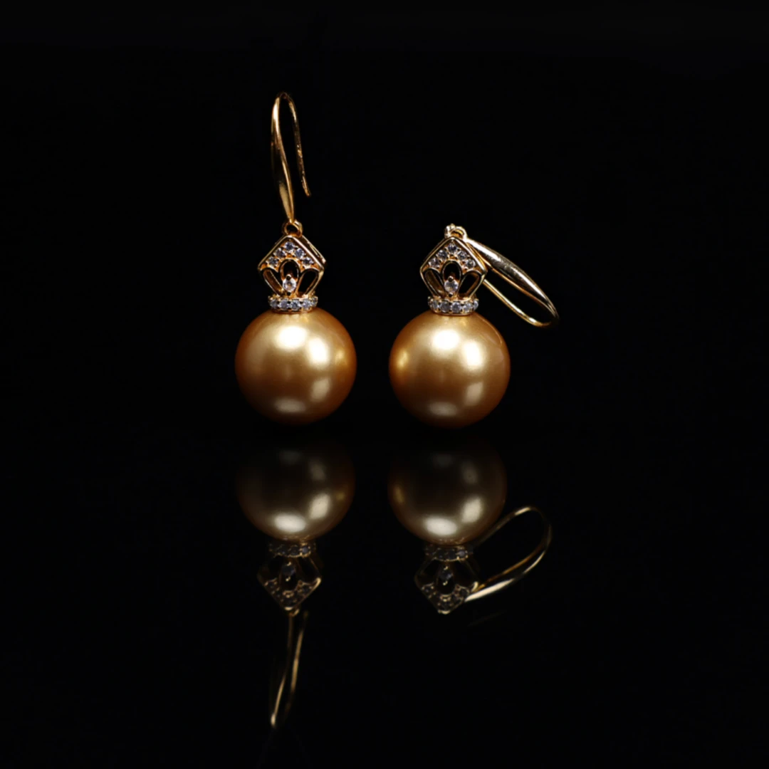 铜合金耳饰 XGML 【欧式】气质经典简约百搭王冠羽黄（12）耳环-B339