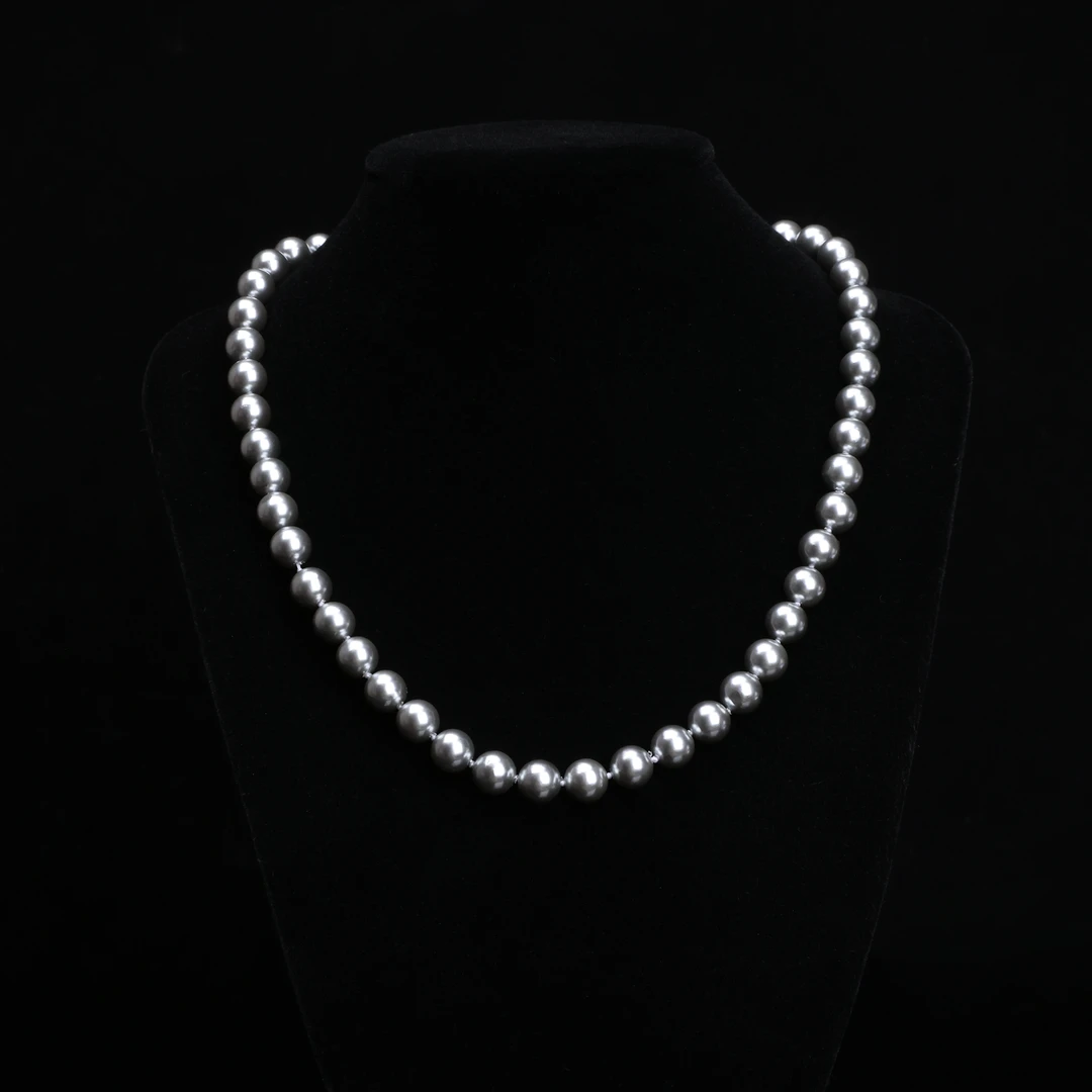 链子925银 「2025新款」时尚简约气质灰色全珠（8）素链-B361