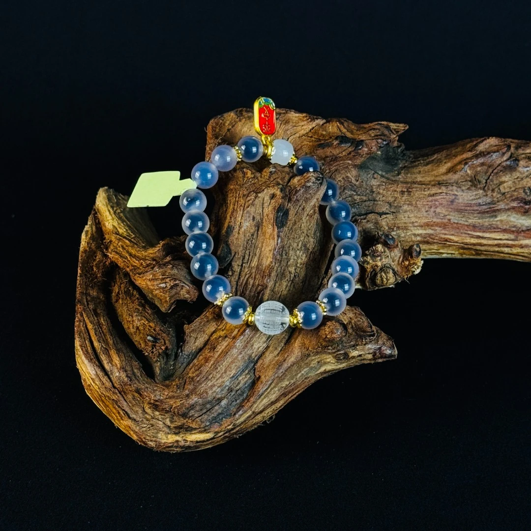 合成金属琉璃手链 经文祝福溏心玛已吃香火气