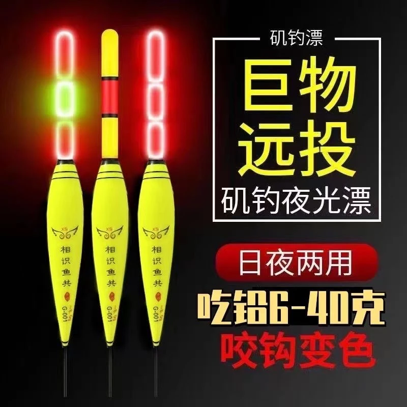 相识鱼共超亮醒目远投纳米矶钓电子漂夜光咬钩变色日夜两用浮漂