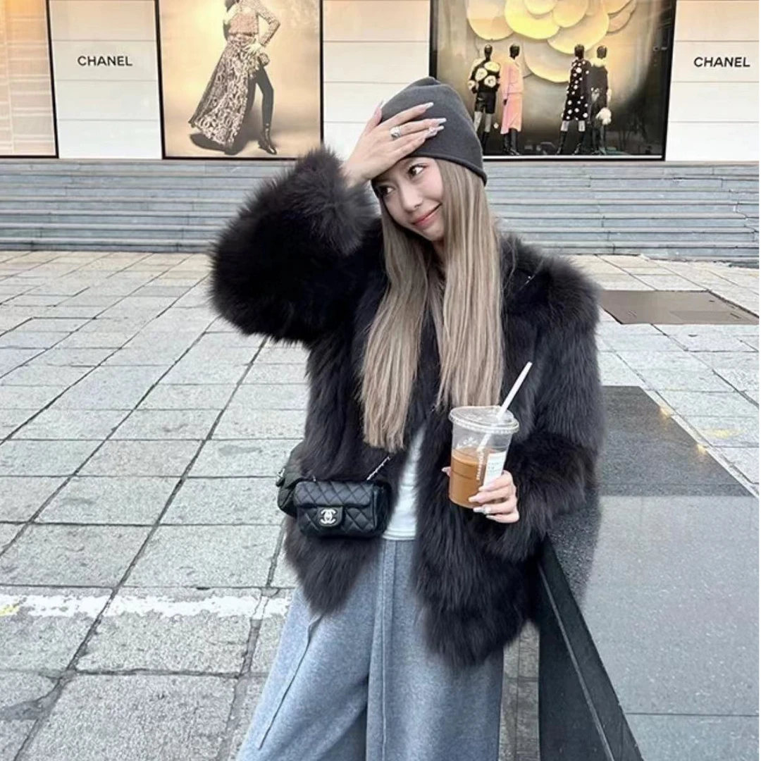 2024新款冬季一年两会毛毛外套女一年两会摩卡棕色网红款百搭上衣