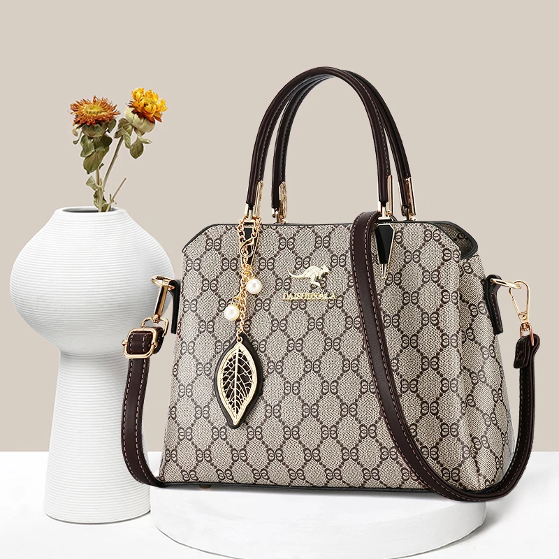 专柜正品软皮女包包2024新款轻奢中年妈妈包气质手提包时尚斜挎包