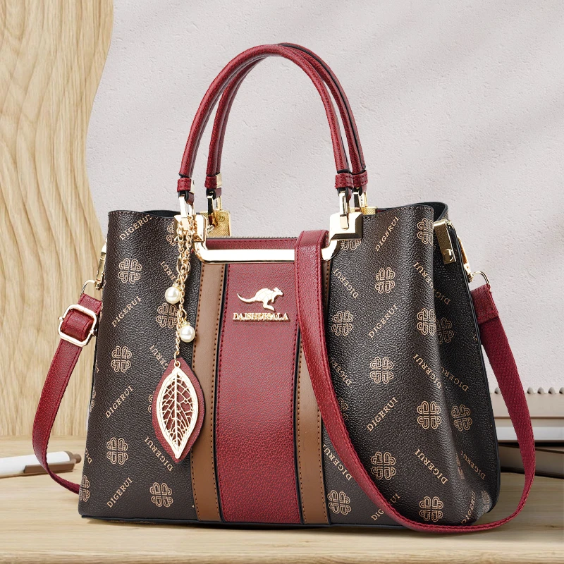 专柜品质软皮手提包包女2024新款女士斜挎包大容量中年妈妈包女包