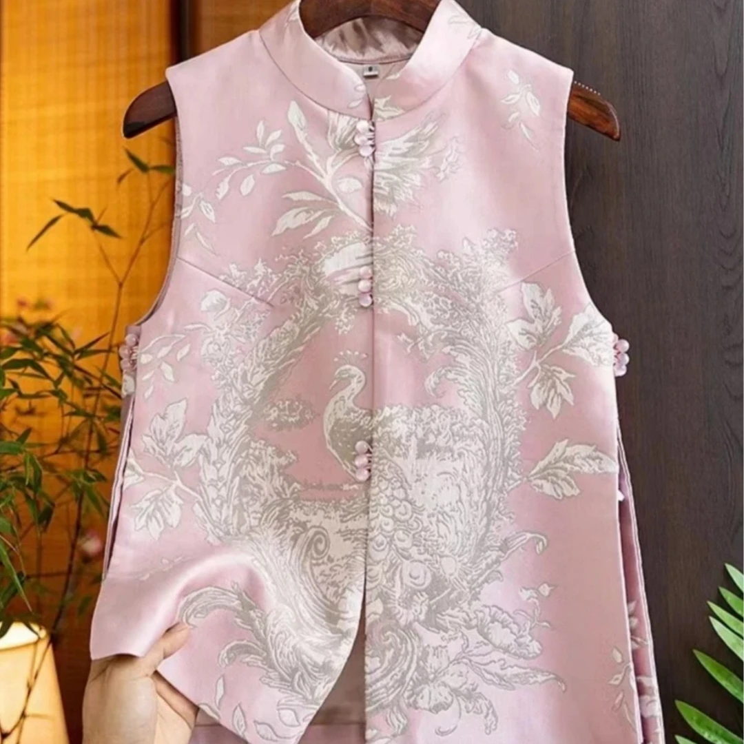 (董小姐家)唐装马甲外穿春季中国风女装无袖马夹复古上衣新中式