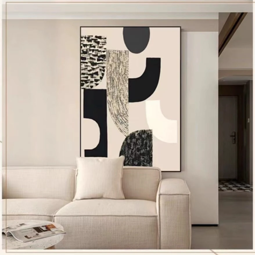 水沐黑白灰现代生活客厅沙发背景墙装饰画客厅挂画展示走廊端景画