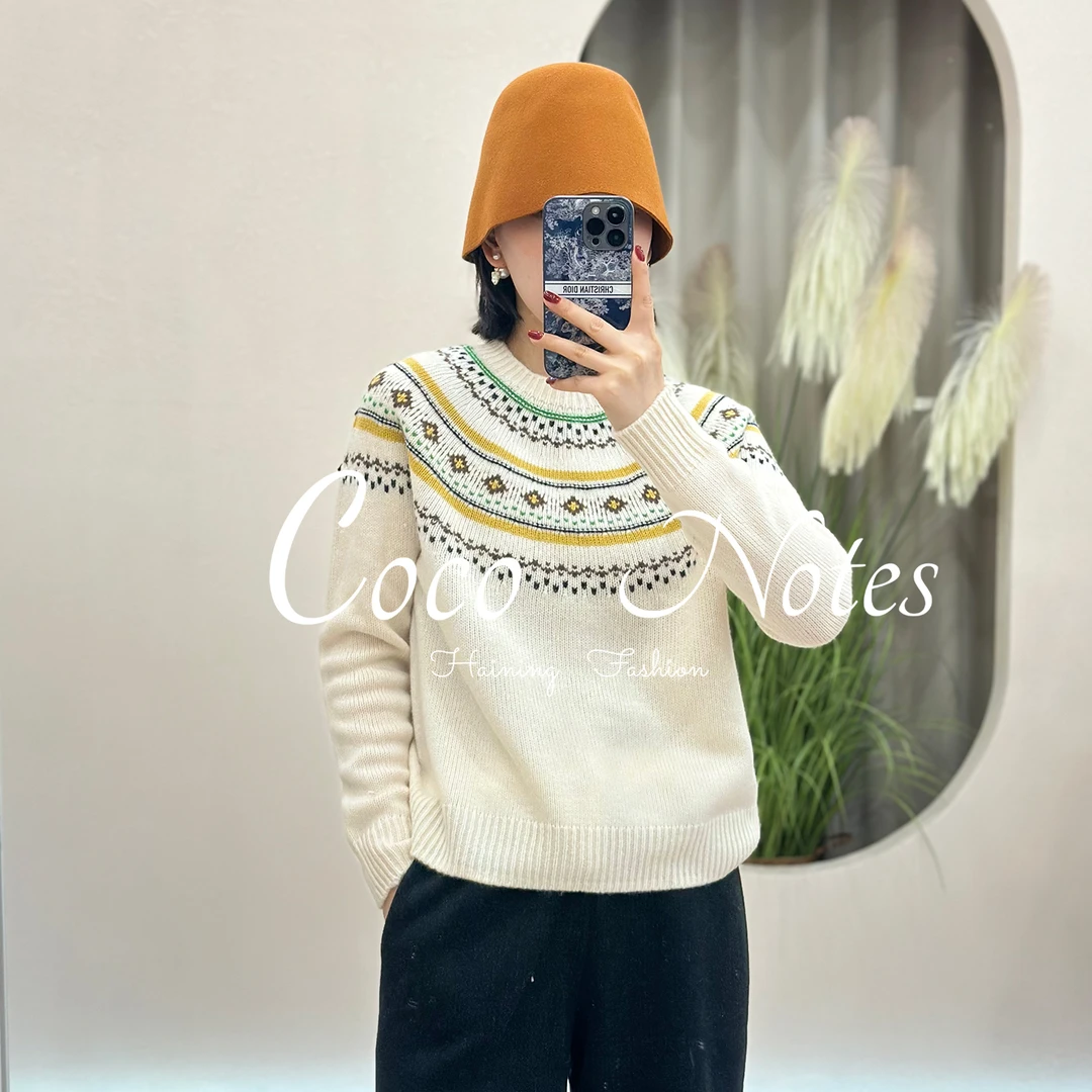 COCO NOTES【费尔岛圆领】全羊毛英式费尔岛复古针织毛衣