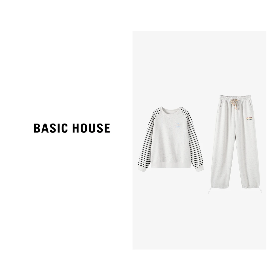 Basic House/百家好秋款女装新款显瘦气质两件套装-B0624E5R752