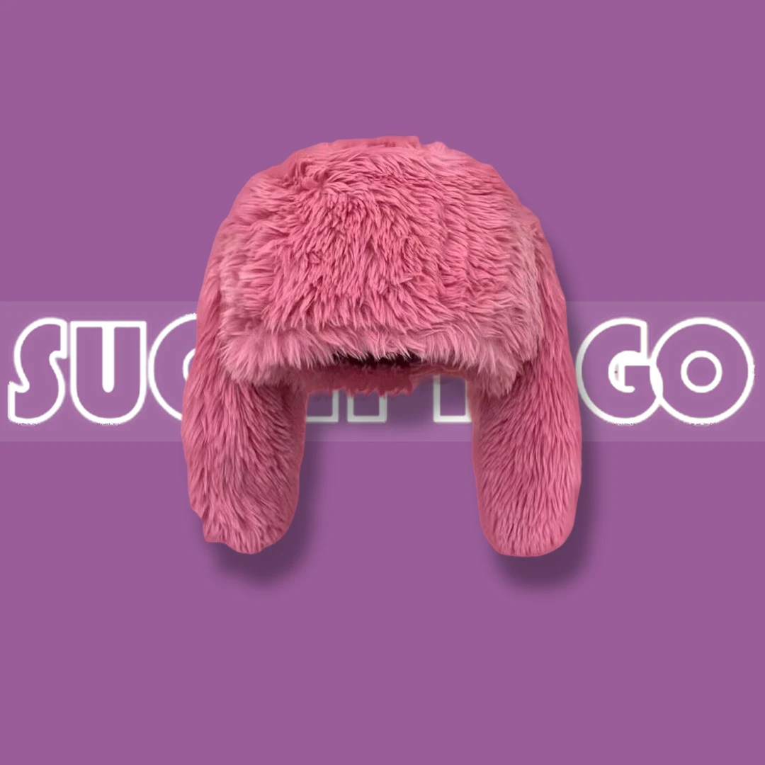 甜美可爱兔子耳朵毛绒帽子女冬加厚保暖防寒网红个性护耳包头帽潮