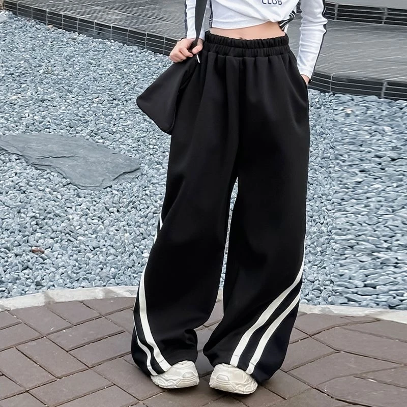 女童运动裤春秋款女孩2024新款洋气中大童休闲阔腿裤宽松韩版秋冬