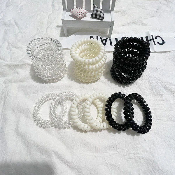 透明电话线发圈韩版网红皮筋头绳黑色发圈成人扎头发橡皮筋头绳