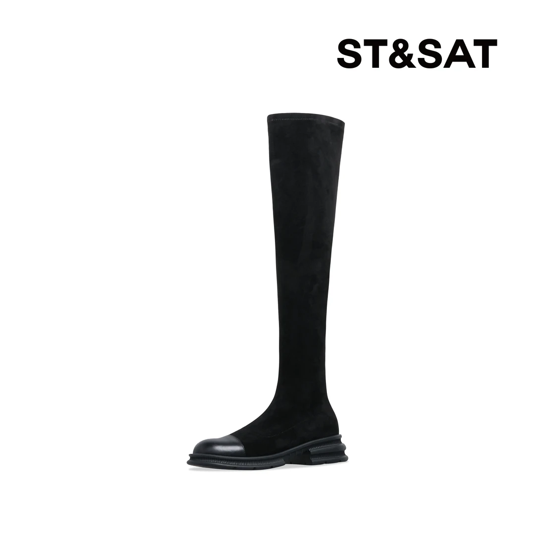 【过膝靴】星期六时装靴长筒2023秋冬新款弹力靴过膝靴SS3411706Q