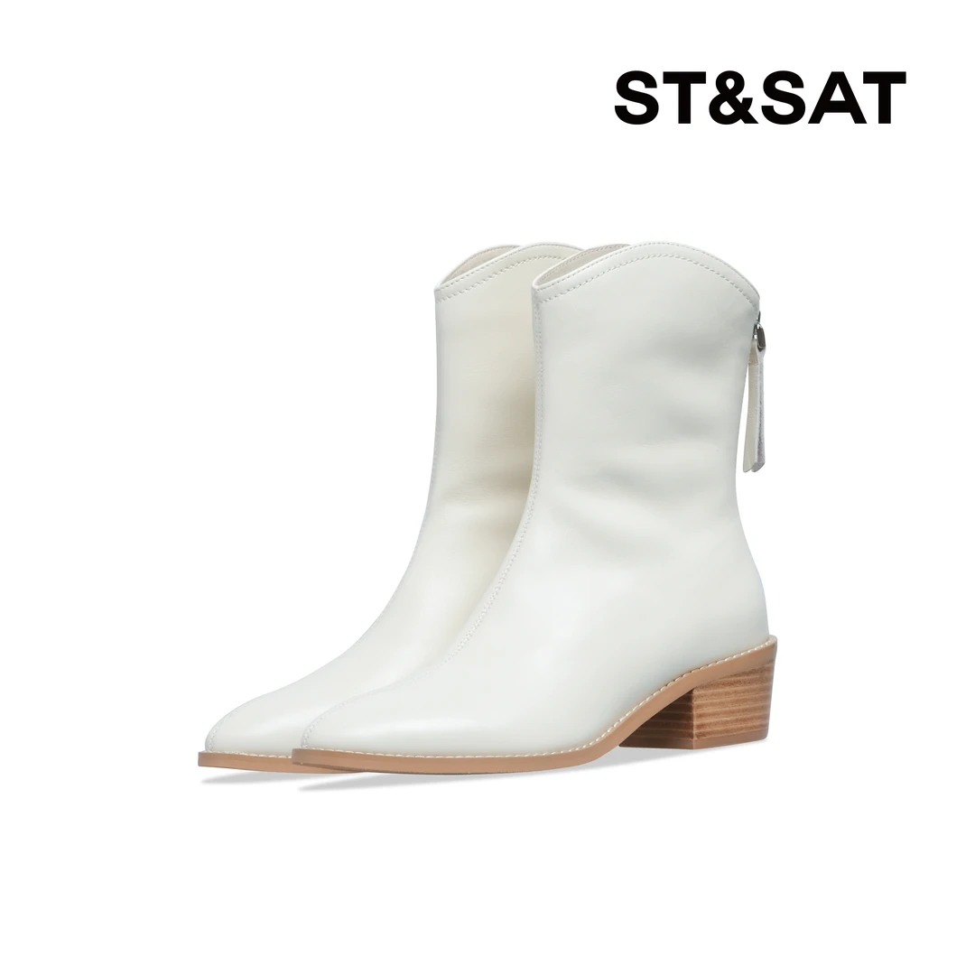 St&Sat/星期六时尚简约百搭真皮时装女靴SS34116500
