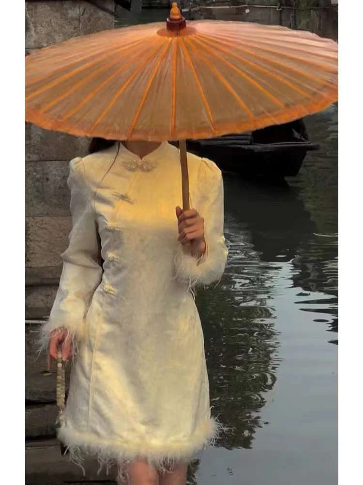 中国风旗袍/显瘦新中式少女感旗袍