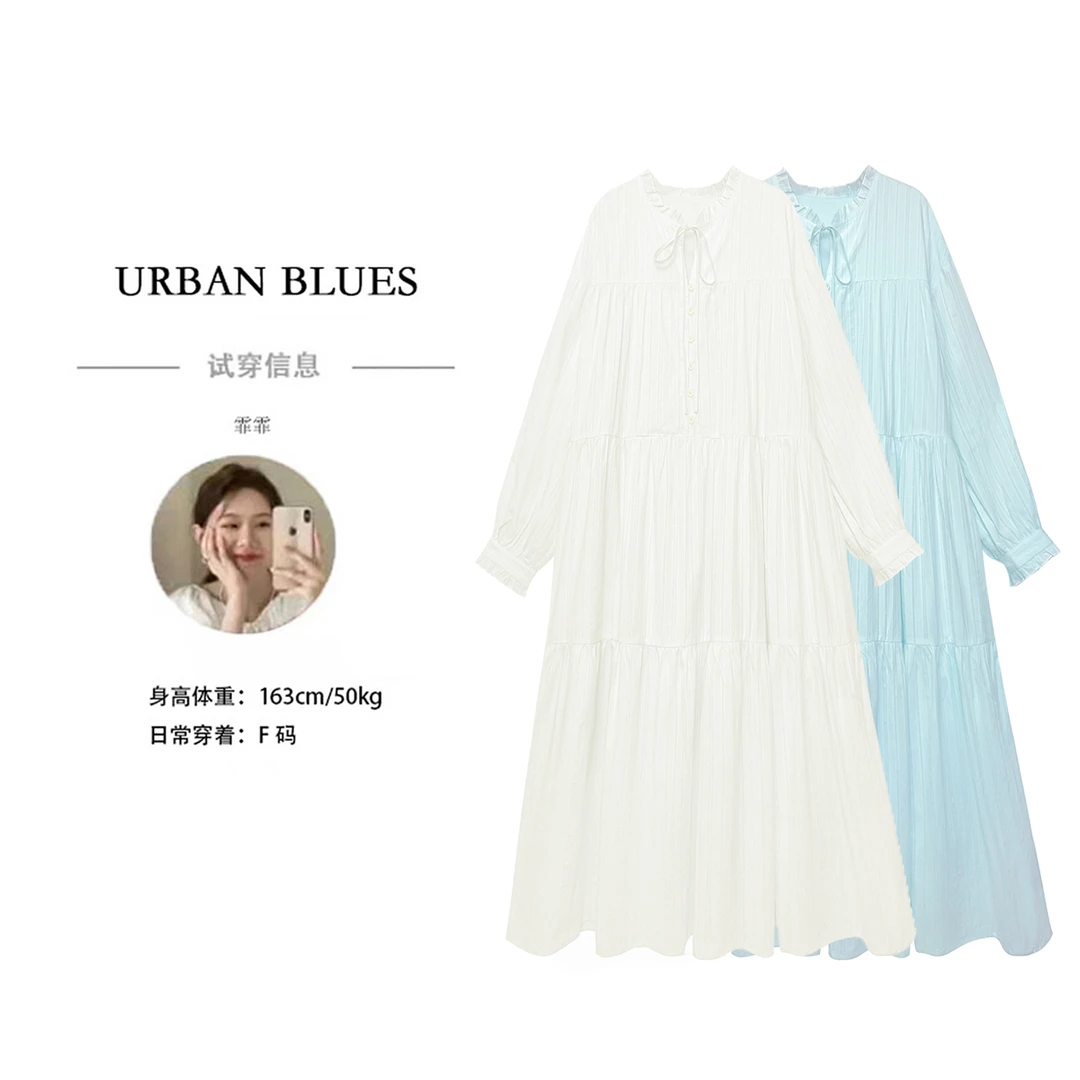 【UB】【香草泡芙】2024年新款慵懒风宽松长袖连衣裙 UB3Q87348