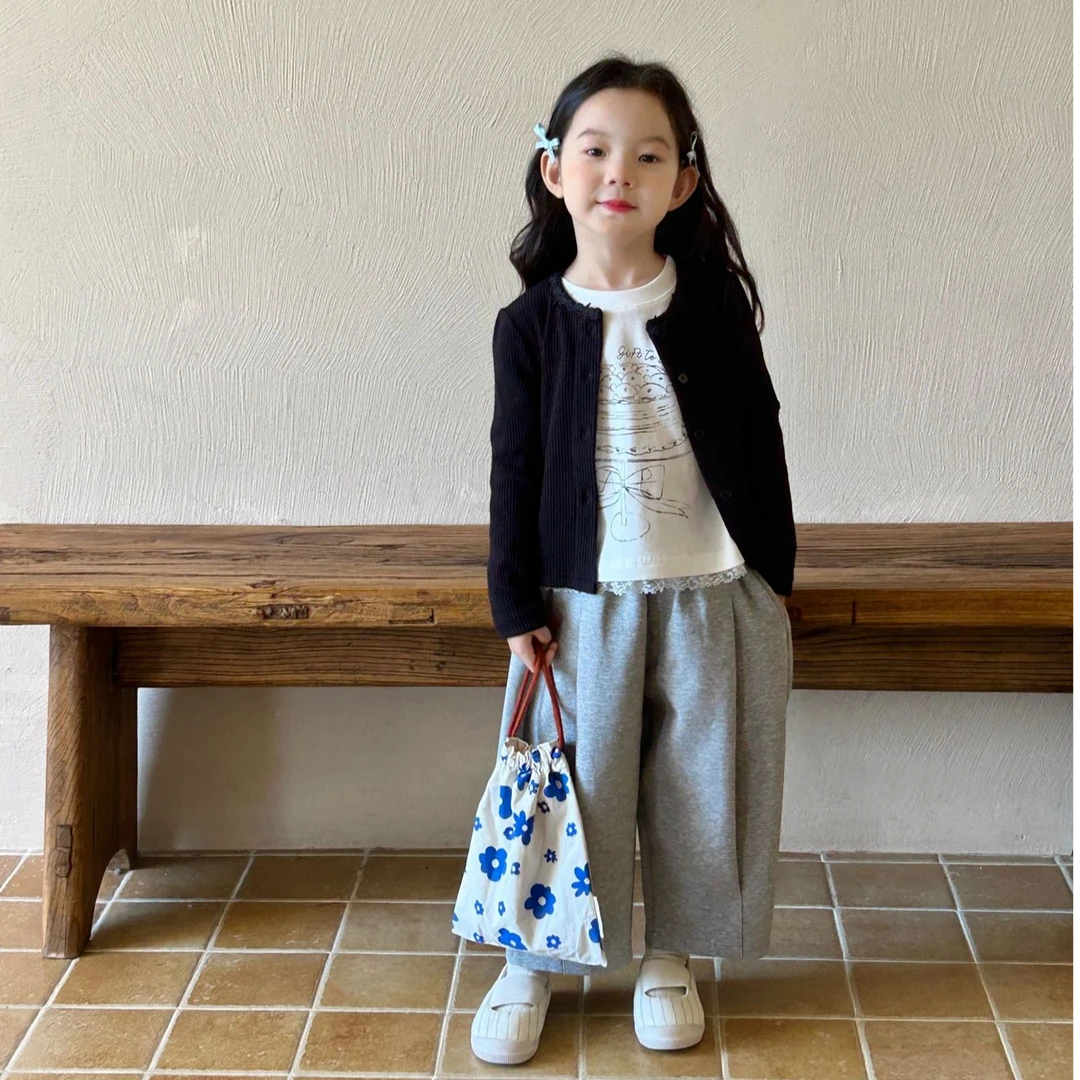 女童韩版洋气休闲T恤三件套女宝轻薄外套长袖T恤运动卫裤套装