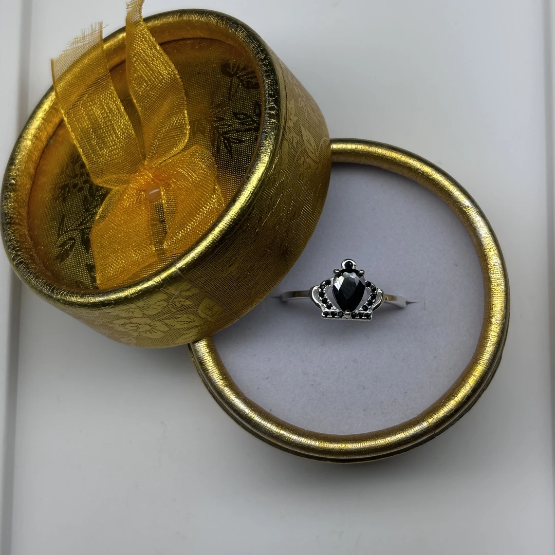 足银戒指 【Abdu专属】 كۈمۈش ئۈزۈكS990女款皇冠活口戒指手工轻奢