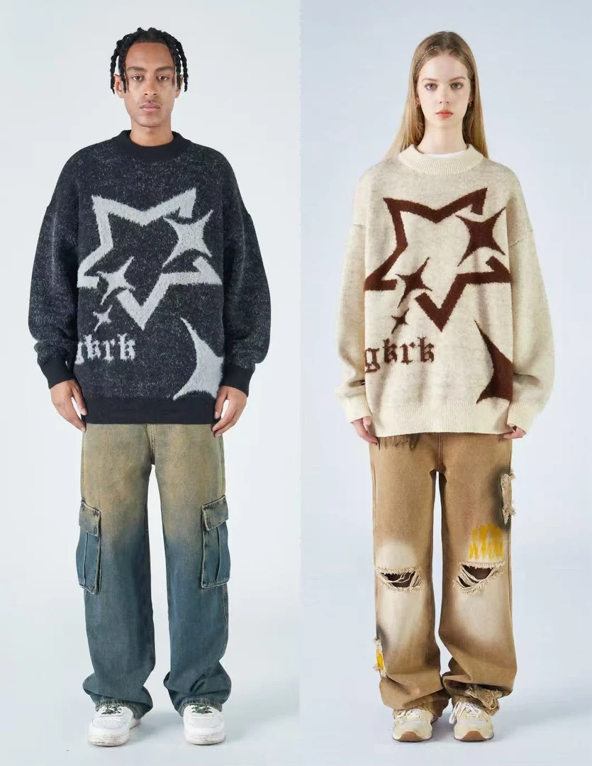 ZBJM两色“星星闪烁”长袖毛衣（2305）