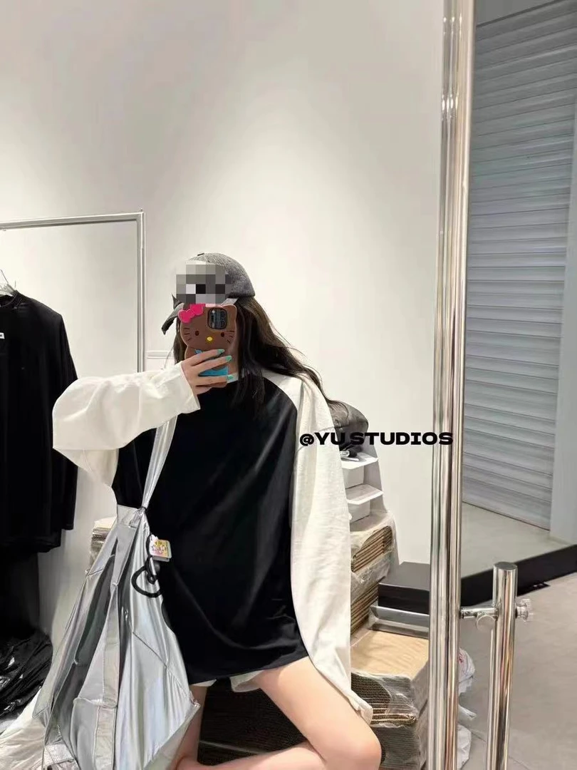 C23-4黑灰色“正肩”长袖上衣（60061）