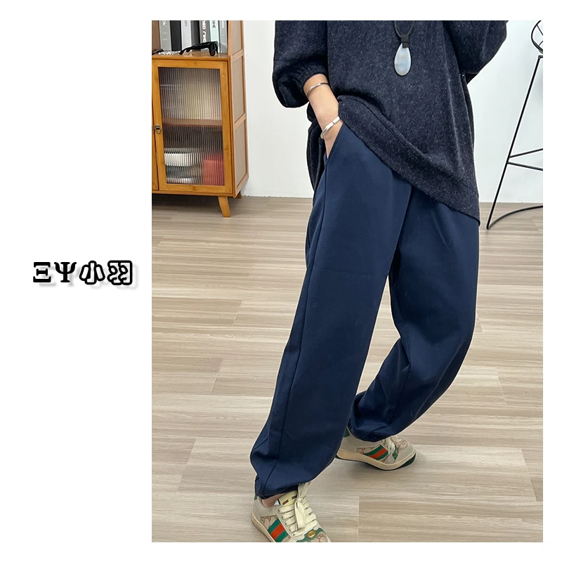 【小羽家】797百搭斜纹外穿显瘦春夏秋卫裤宽松束脚休闲阔腿长裤