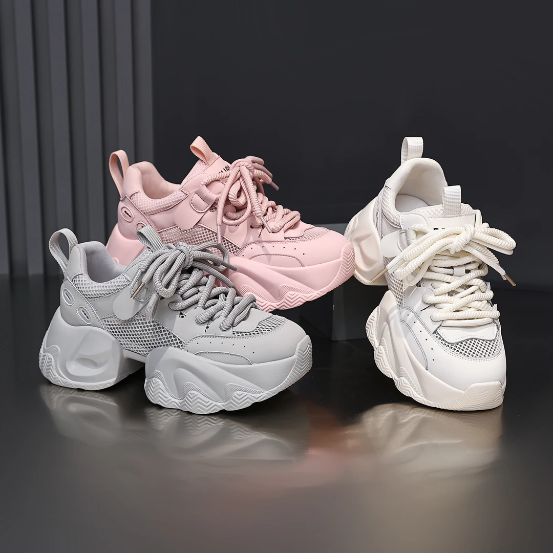 千之恋断码现货增高6CM2024夏季网面透气厚底休闲高能感女鞋9739