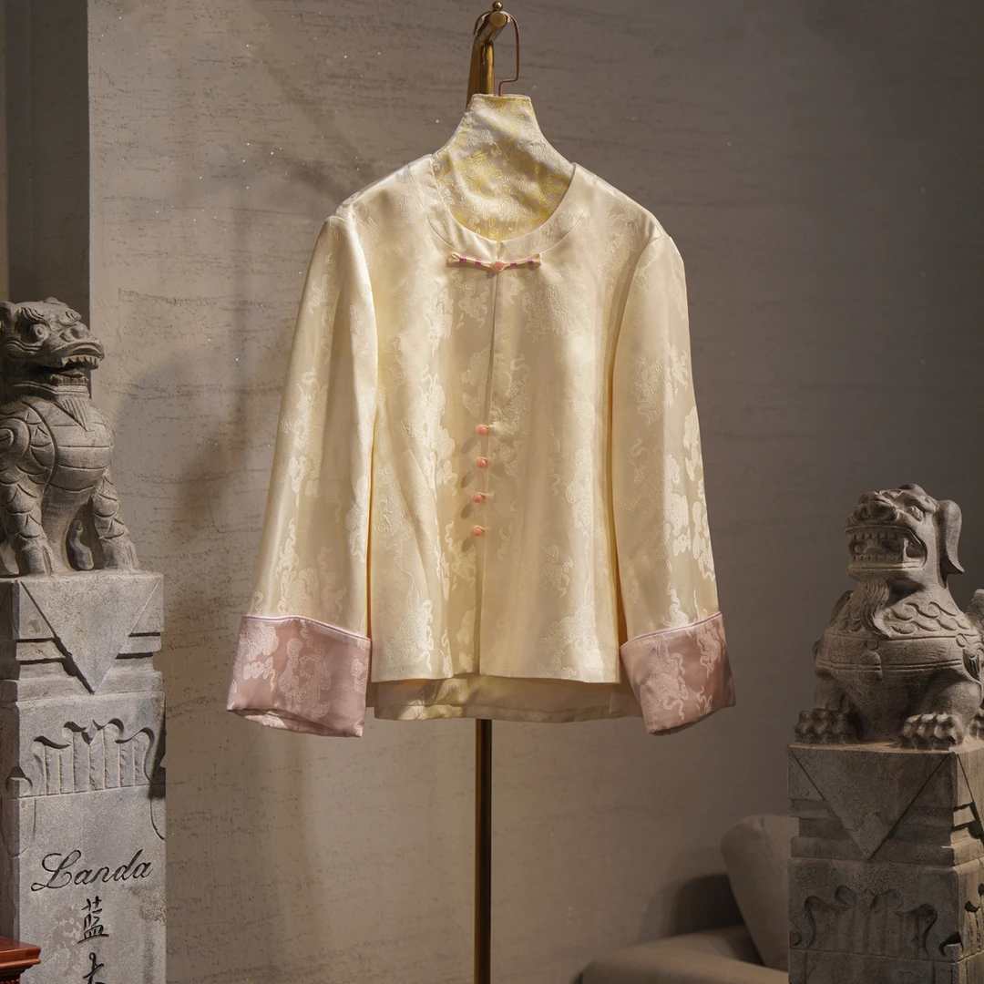 蓝大【及巳】桑蚕丝长袖外套6169