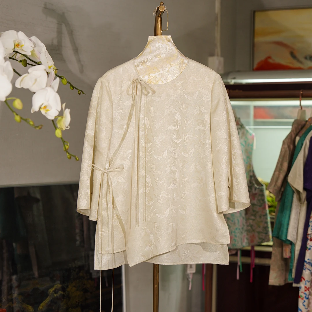 蓝大【清川】桑蚕丝夏季长袖上衣6213