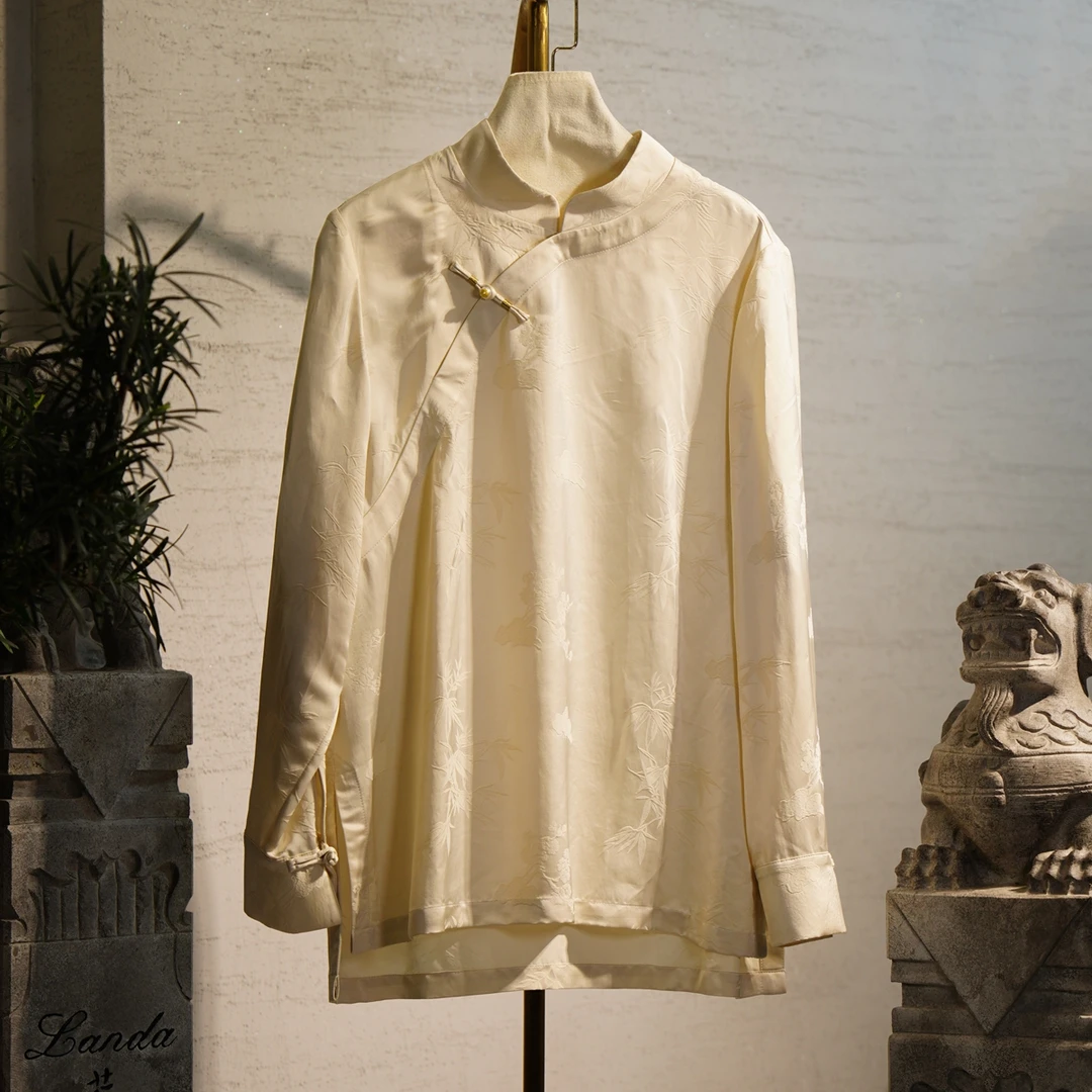 蓝大【桃花雪】醋酸上衣6032