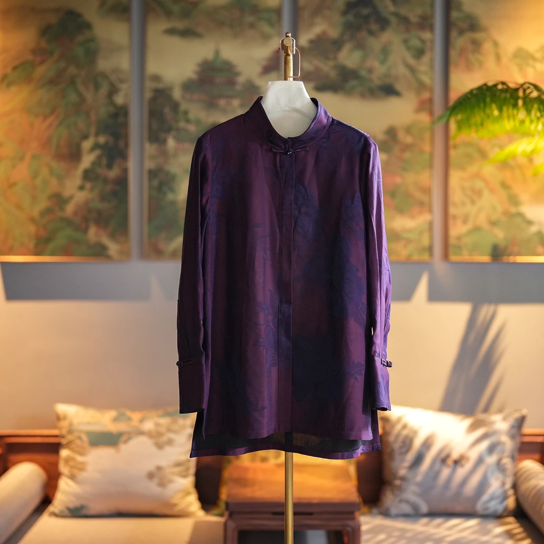 蓝大【晓醉】桑蚕丝长袖上衣6950