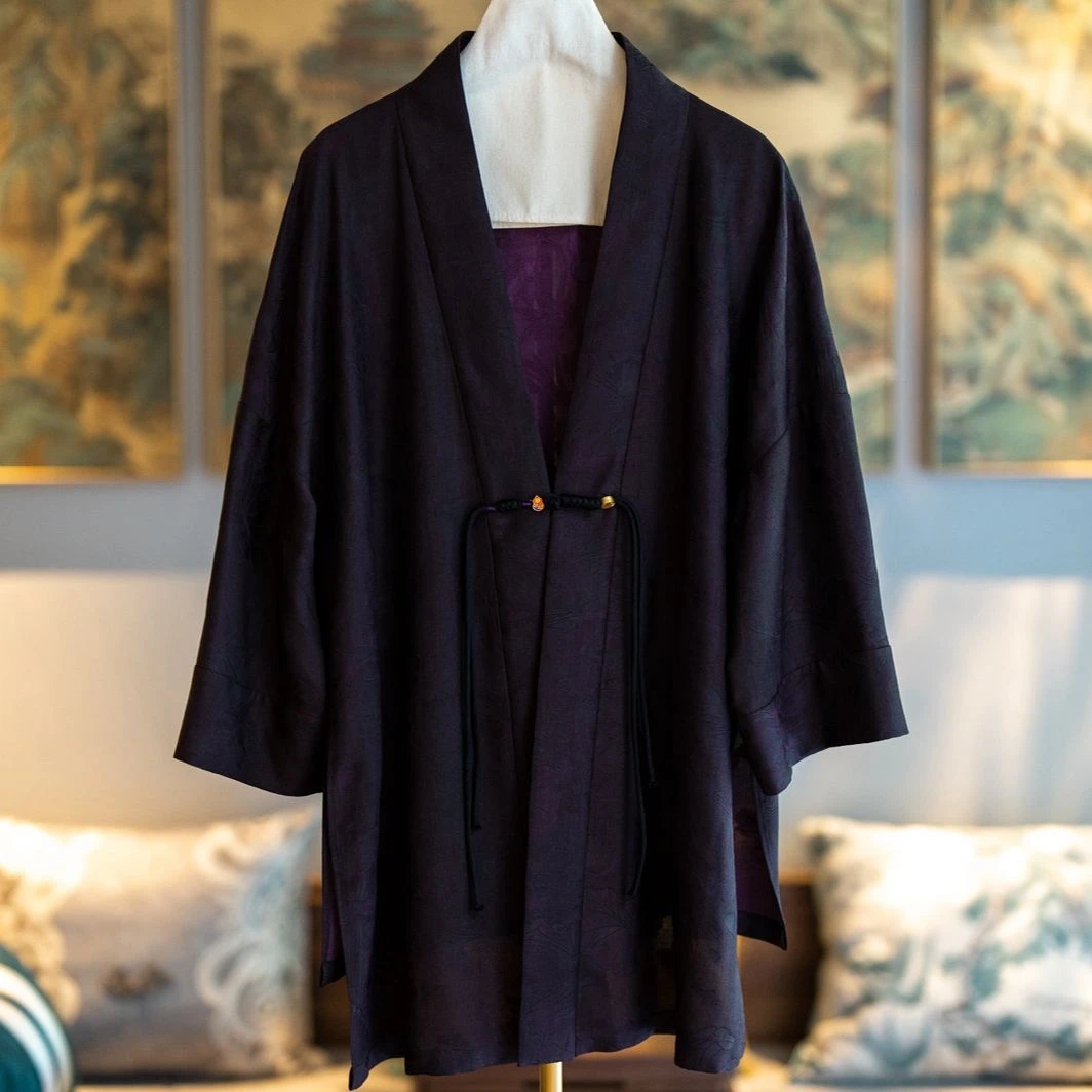 蓝大【惊鸿】桑蚕丝香云纱长袖外套6532