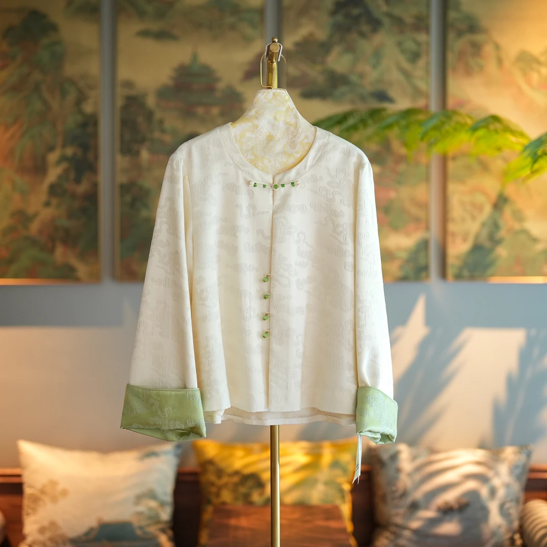 蓝大【清竹】桑蚕丝长袖外套6175