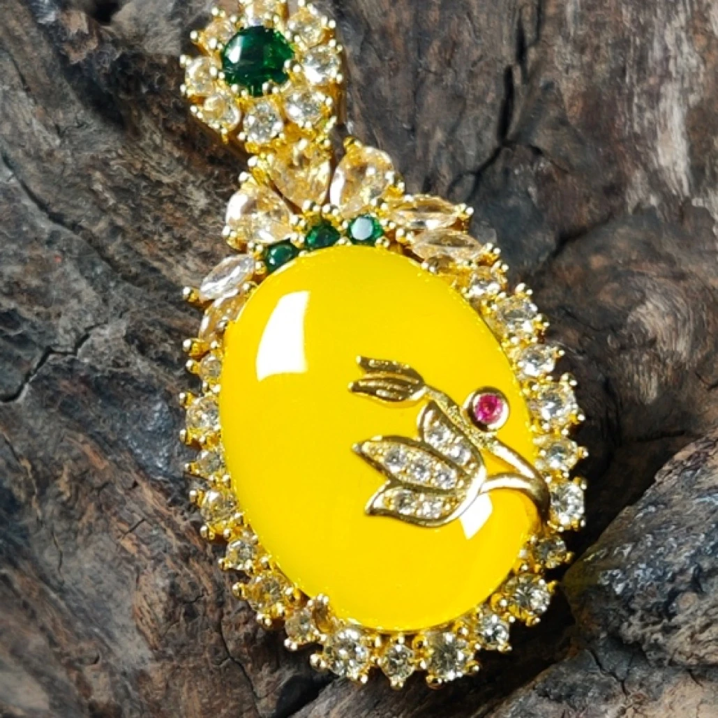 美芯珠宝推荐黄色花开富贵赠证书礼盒T102