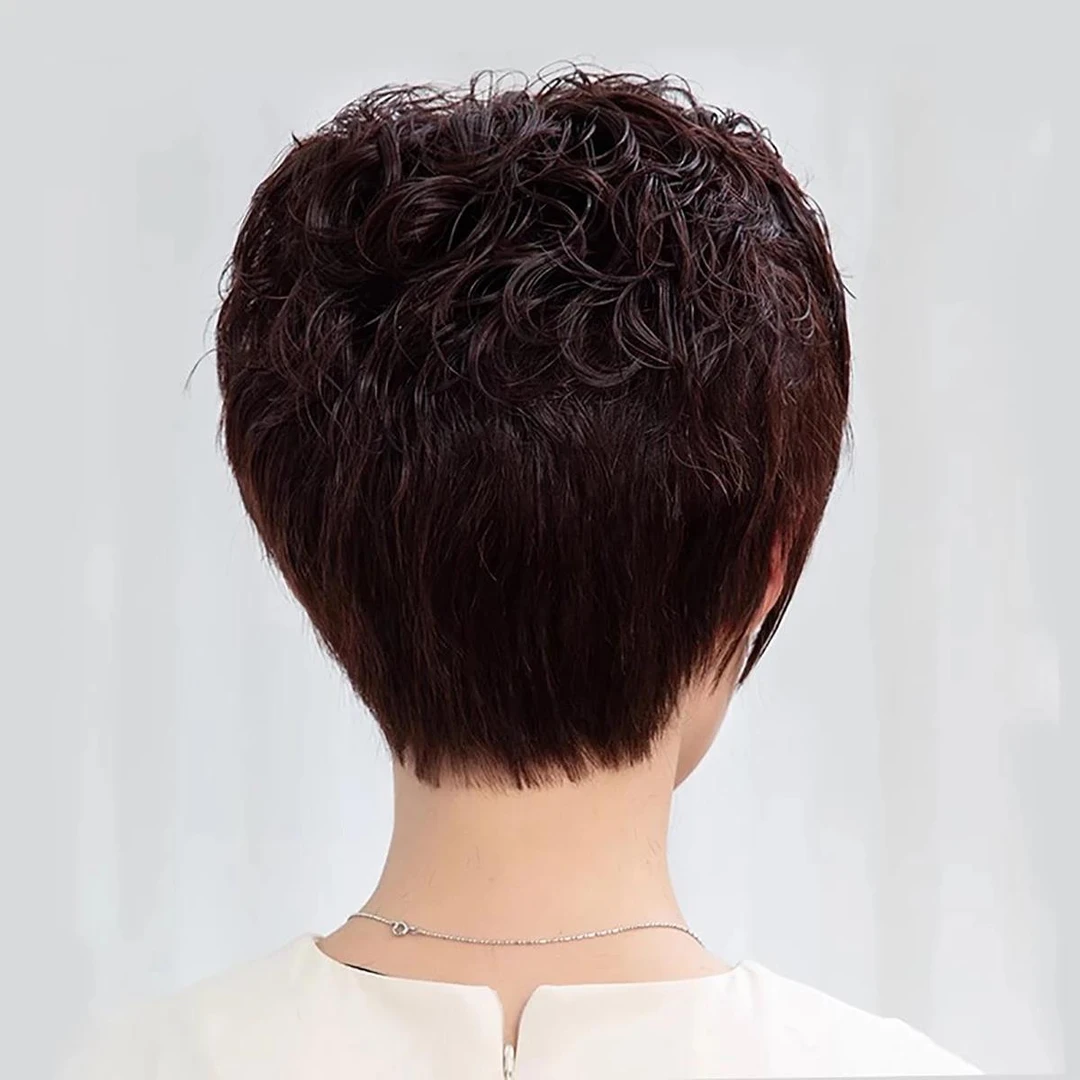 短发假发女款卷发全真人发丝假发头套夏季超自然轻薄全真发头套