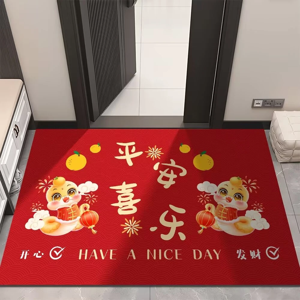 硅藻泥门口垫入户门垫红色喜庆家用玄关进门地垫进门地垫入户门垫