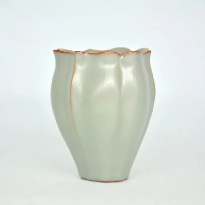 柏采汝窑名窑纯手工中式主人杯天青釉粉青四代釉佛手杯BR-111BX