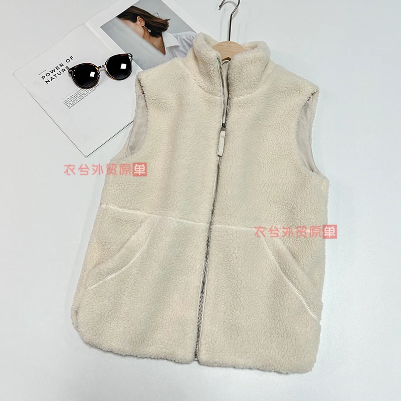 （衣兮毛绒绒立领拉链款马夹）秋季新款时尚立领拉链款毛绒马夹Q