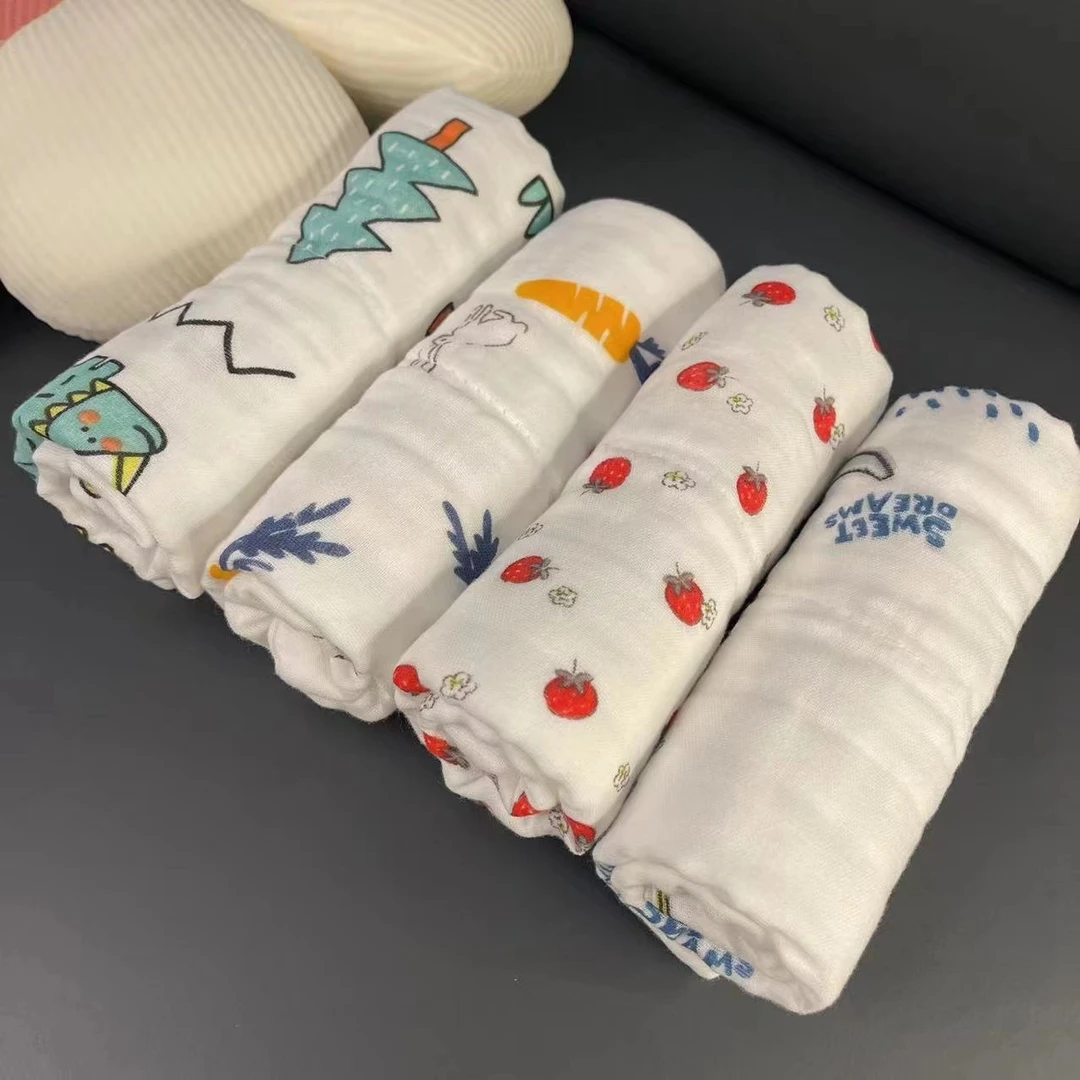 （主播推荐）外贸日单棉纱布6层做法吸水高品质成人儿童可用方巾