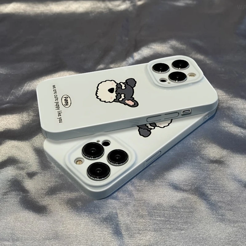 蓝色雪纳瑞FCL苹果16promax手机壳iPhone15双层14Pro菲林13Plus