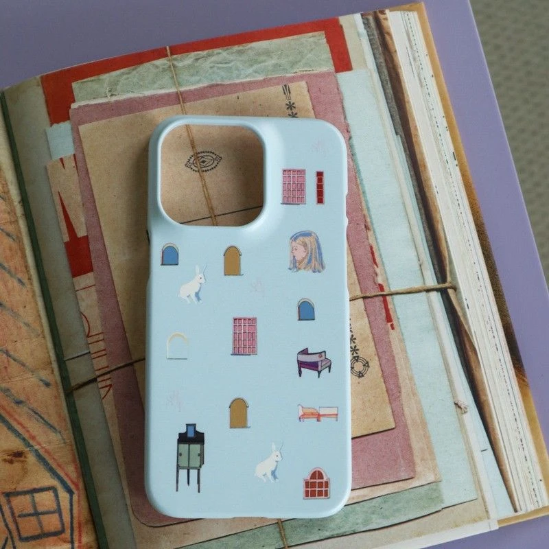 原创蓝色积木少女苹果16promax手机壳iPhone15可爱14Pro菲林13Plu