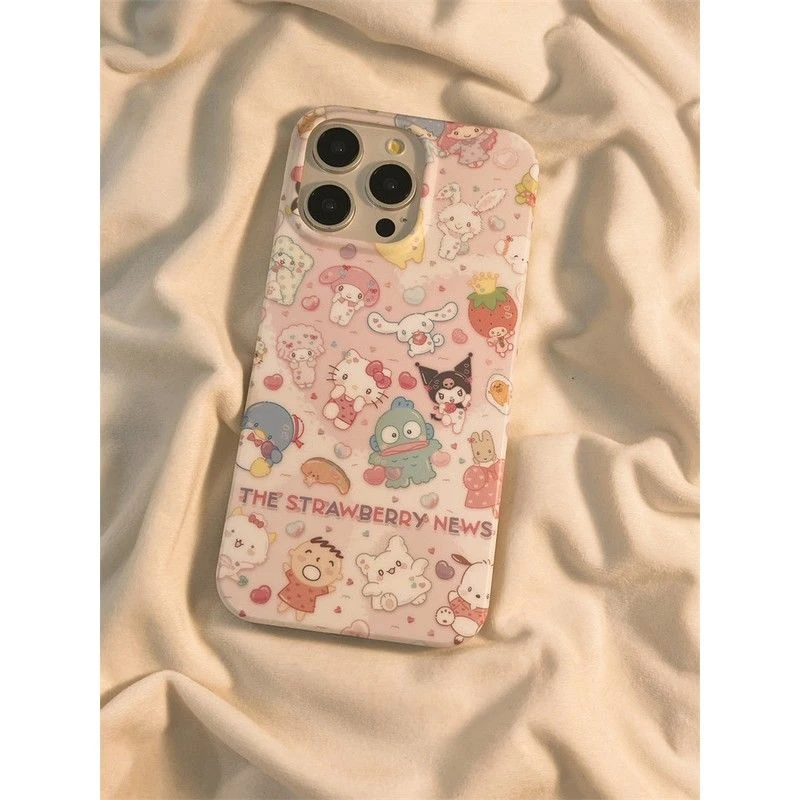 网红可爱卡通动画适用苹果15手机壳超火粉色iPhone14promax新款15