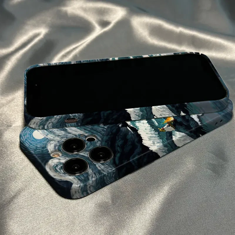 梵高海浪适用苹果15promax手机壳iPhone13女14高级12硬11套手机壳