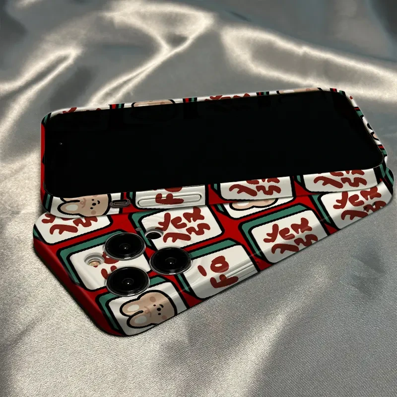 满屏麻将兔子發适用苹果14iphone13promax/12 11保护菲林壳手机壳