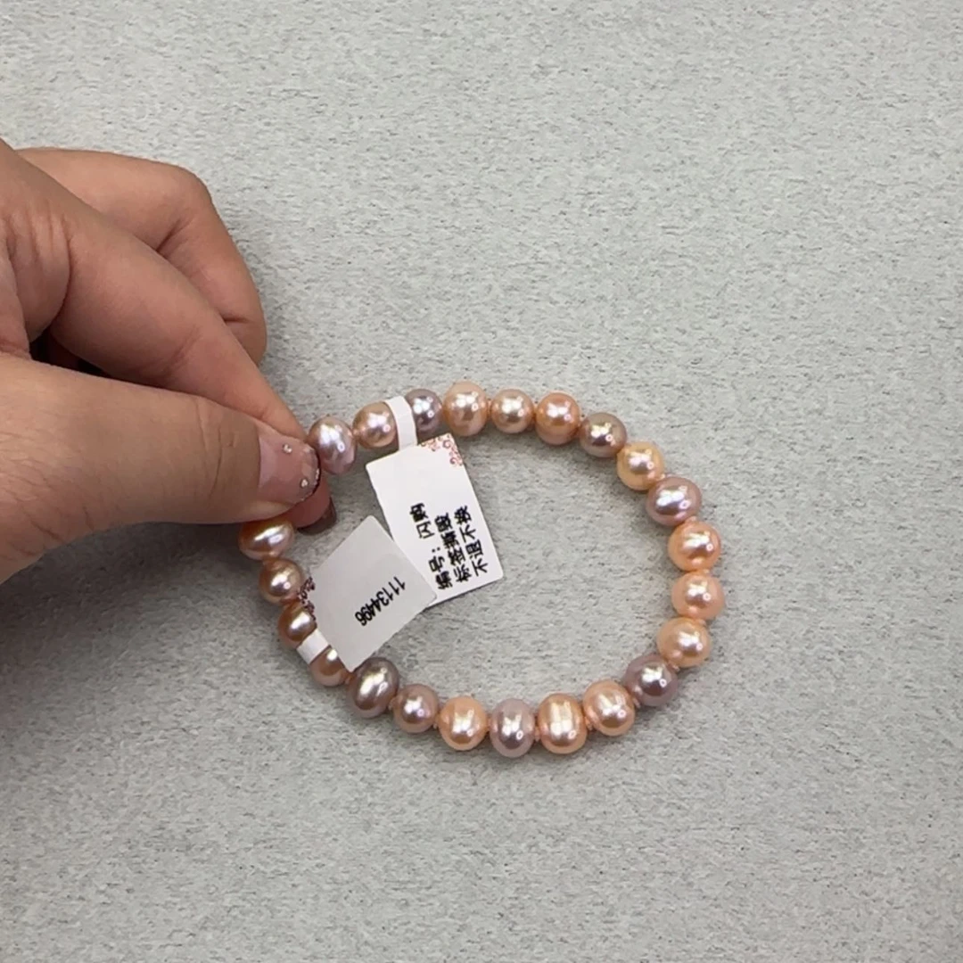 【闪购商品】淡水珍珠手绳银S925镶嵌8-9糖果手链